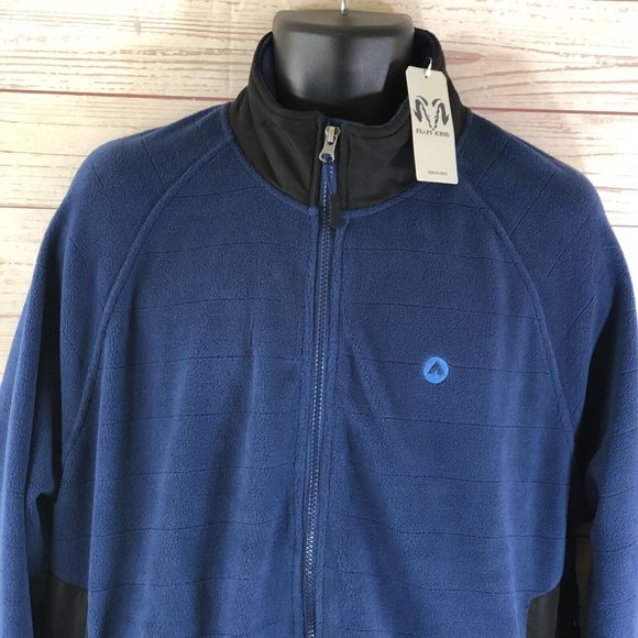 Ram King Blue Soft Fleece Zip Up Jacket 100% Polyester Adult L Zip Pockets New - Picture 2 of 6